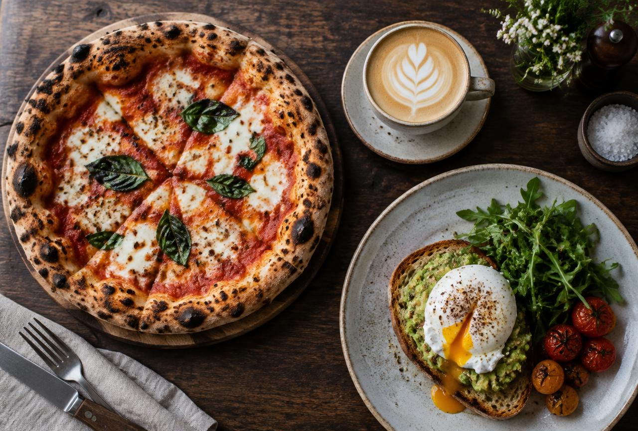 Wood-fired pizza, coffee and breakfast at Bellevue Café